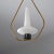 Metal Brass and Iron Pendant with Opaline Glass Shade, 1950s For Sale - Image 7 of 10