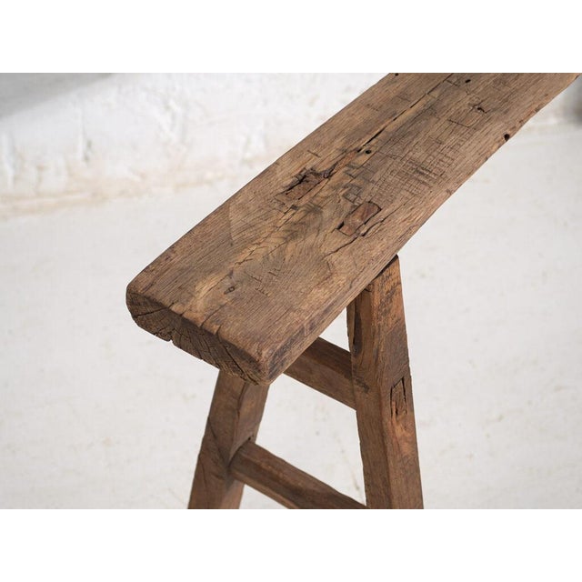 Small Antique Wooden Bench For Sale - Image 4 of 9