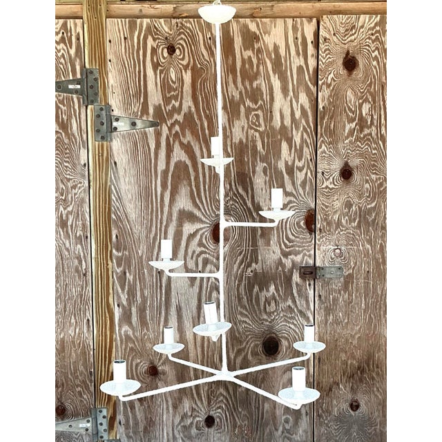 Early 21st Century Vintage Boho Textured Stepped Chandelier For Sale - Image 5 of 7