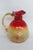 Mid Century Crackle Glass Amberina Small Pitcher Vase For Sale - Image 4 of 12