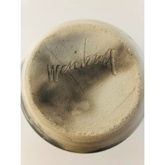 Artist Signed Southwestern Ceramic Raku Vase by Micheal Weinberg For Sale - Image 10 of 11