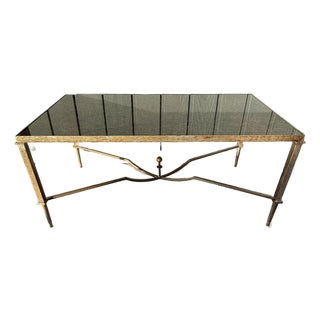 Vintage Stone and Metal Coffee Table For Sale