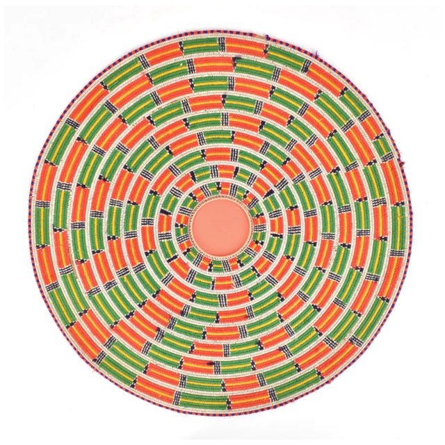 Textile Mid 20th Century African Flat Basket Mat For Sale - Image 7 of 7