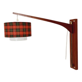 Danish Teak Wall Lamp, 1960s For Sale