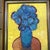 Contemporary original pop art blue flowers in vase still life painting. Signed and dated on the back. Measures 8x10 or...