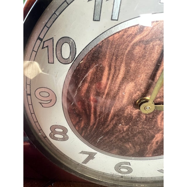 Ceramic Mid-Century Modern Ceramic Mantel Clock by S&G, 1950s For Sale - Image 7 of 9