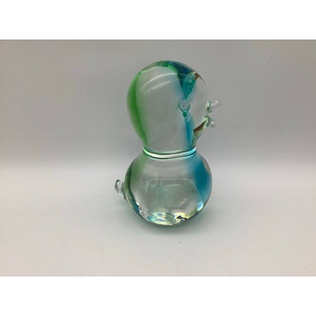 MCM Art Glass Bird Figurine Chalet Glass Paperweight Made in Canada For Sale - Image 9 of 9