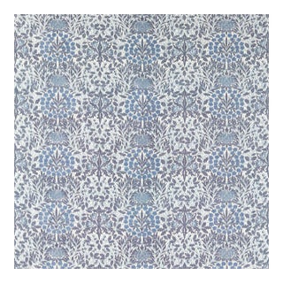 Morris & Co. Daisy & Oak Warp Print Fabric in Indigo For Sale