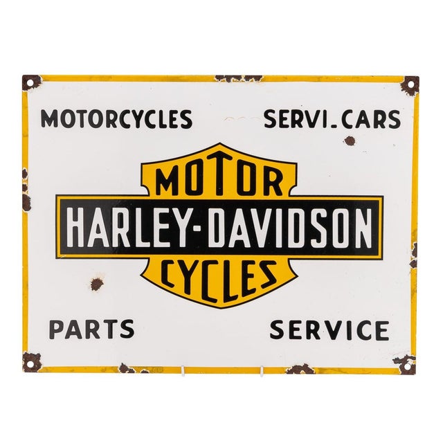 Harley-Davidson Motorcycles Sign in Enamel, 20th Century For Sale - Image 13 of 13