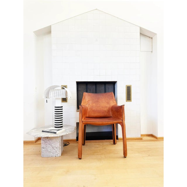 1970s 1970s Original Cognac Natural Brown Leather Cassina Cab 413 Armchair Mario Bellini (4 Available) For Sale - Image 5 of 10