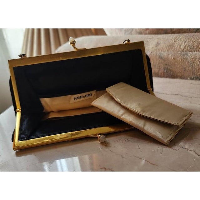 Mid 20th Century 1930s Italian Petit Point Evening Bag Mother of Pearl For Sale - Image 5 of 9