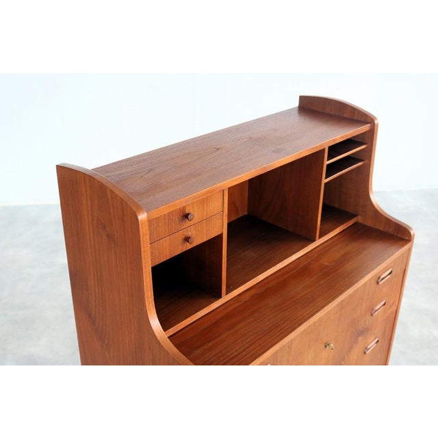 Brown Vintage Danish Secretaire in Teak, 1960s For Sale - Image 8 of 10