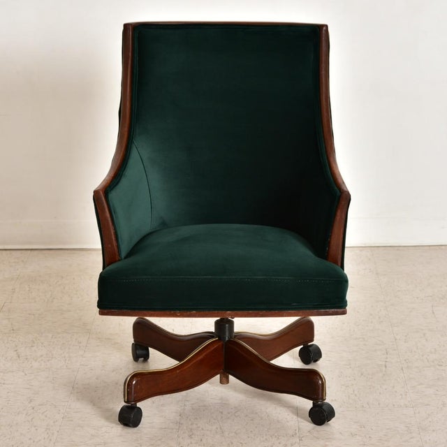 Desk chair green velvet clearance