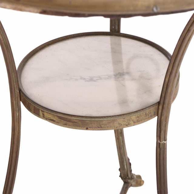 1940s French Marble and Bronze Gueridon Table in the Manner of Maison Jansen, C. 1940 For Sale - Image 5 of 7