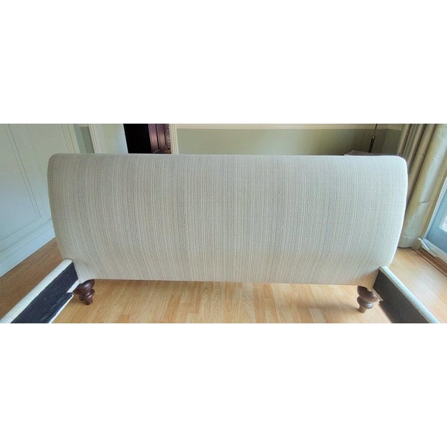 2020s Custom Upholstered Sleigh Bed Frame, Ethan Allen British Classics Sleigh Bed For Sale - Image 5 of 12