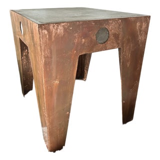 Copper Custom Side Table For Sale