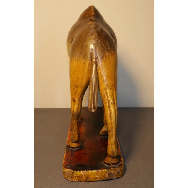 Late 19th Century Late 19th Century Italian Polychrome Painted Carved Wooden Dromadery Camel Figure on Plinth Base For Sale - Image 5 of 9
