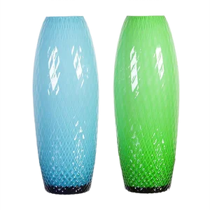 Green and Blue Art Glass Vases from Egermann, 1980s, Set of 2