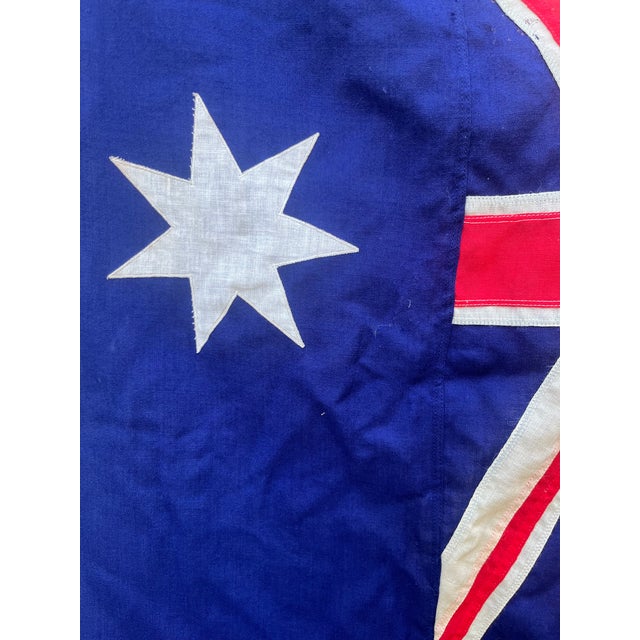 1920s Vintage Australia Flag of Sewn Wool With Appliqué Stars For Sale - Image 5 of 5