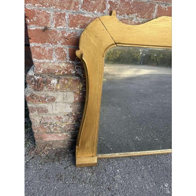 19th Century Antique English Carved Wood Gilt Overmantle Mirror, 1800s For Sale - Image 5 of 7