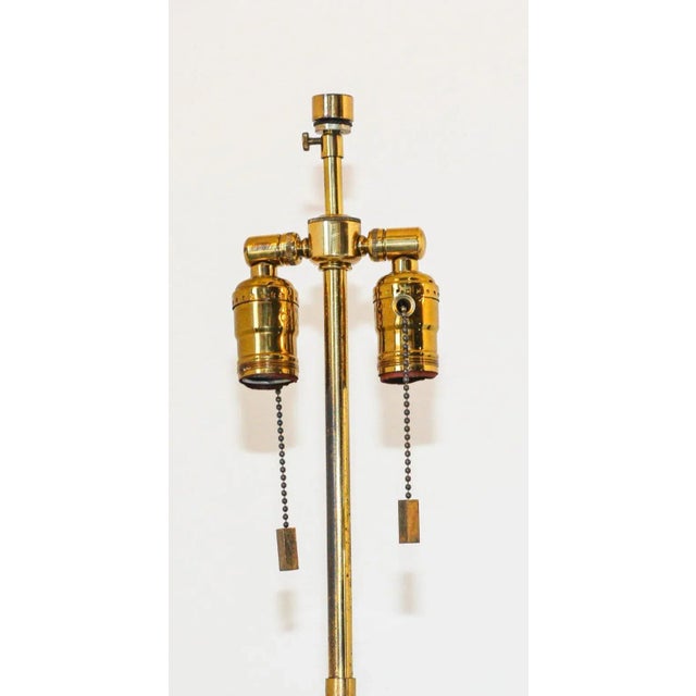 Vintage 1970s Mid-Century Italian Bicolor Chrome and Brass Tall Floor Lamp For Sale - Image 4 of 12