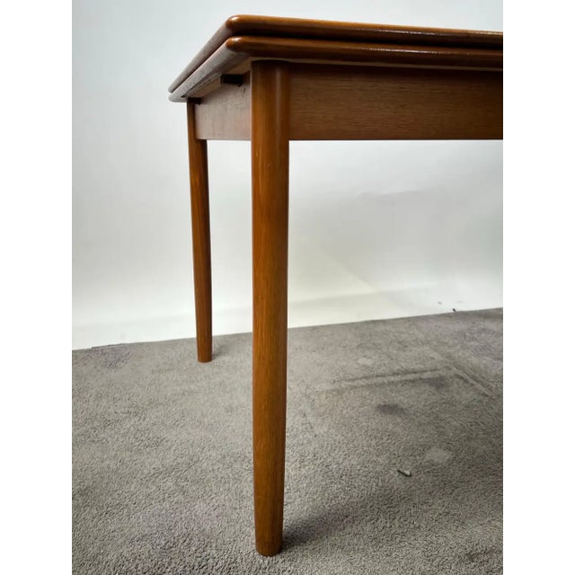 Danish MCM Teak Dining Room Table With Two Pull-Out Extension Leaves , 1960's For Sale - Image 10 of 12