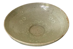 Korean Ceramic Celadon Bowl with Slip Inlay Goryeo Dynasty