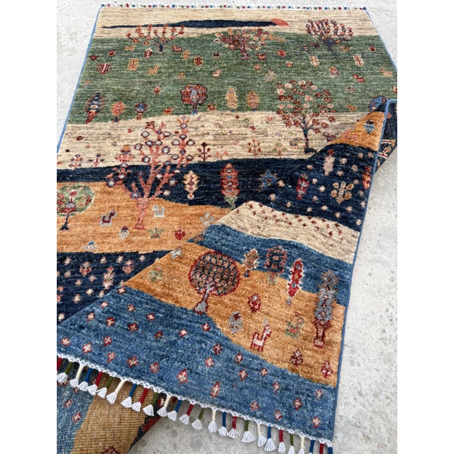 Green Persian Style Gabbeh Rug, 03'01 X 04'10 For Sale - Image 12 of 12