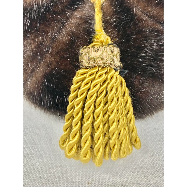 Traditional Early 21st Century Faux Fur Round Pillow For Sale - Image 3 of 9