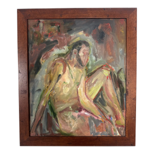 Vintage Nude Painting, Framed