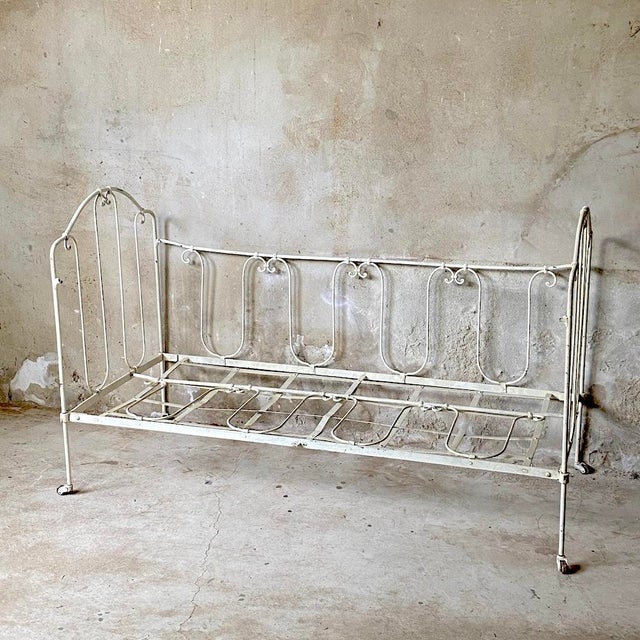 White Vintage Wrought Iron Daybed, 1950s For Sale - Image 8 of 8