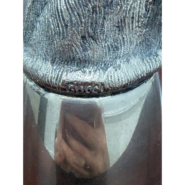 Silver Vintage Gucci Silver-Tone Horse Head Equestrian Stirrup Cup For Sale - Image 8 of 8
