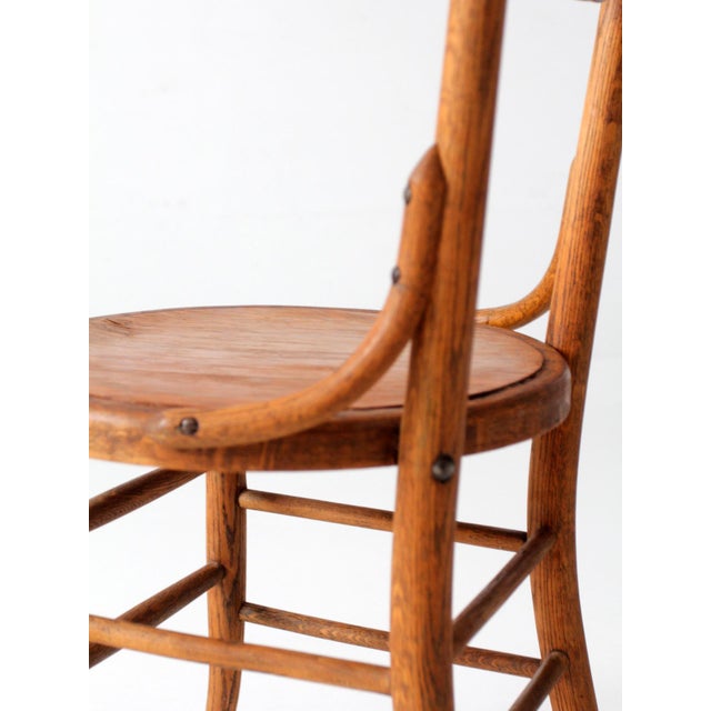 Antique Arts & Crafts Oak Side Chair For Sale - Image 10 of 17