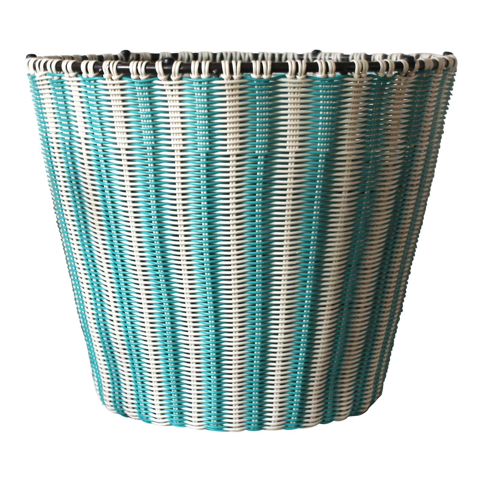 1960s Extra Large Plastic Woven Basket Chairish