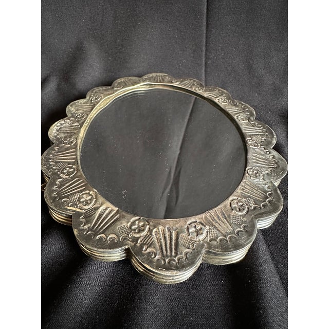 19th C Ottoman Silver Oval Wedding Mirror Decor For Sale - Image 16 of 18