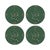 Thistle And Snake Evergreen Vegan Leather Round Pebble Placemat, Set of 4 For Sale - Image 4 of 5