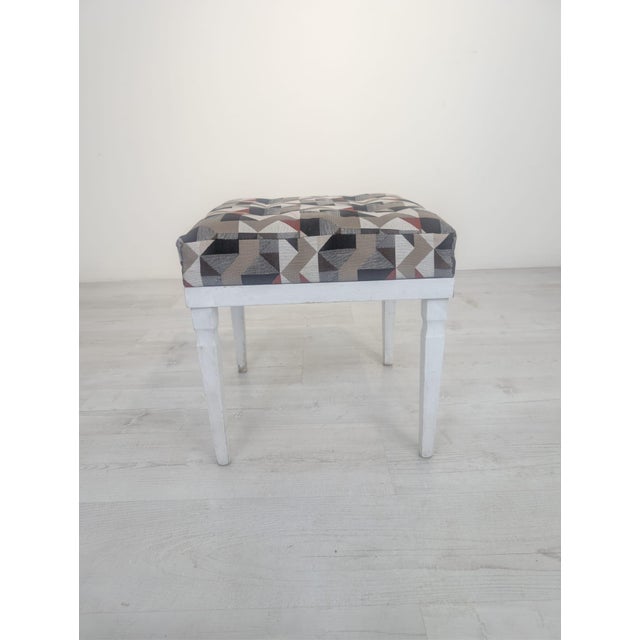 Pouf with Ladder in Grey and Brown For Sale - Image 5 of 13
