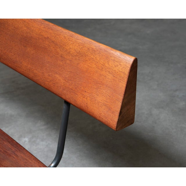 Bench in Teak with Steel Frame, 1950s For Sale - Image 9 of 12