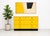 Extremely rare Mid Century Modern dresser in vibrant canary yellow, designed in the style of Raymond Loewy, c. 1960's....