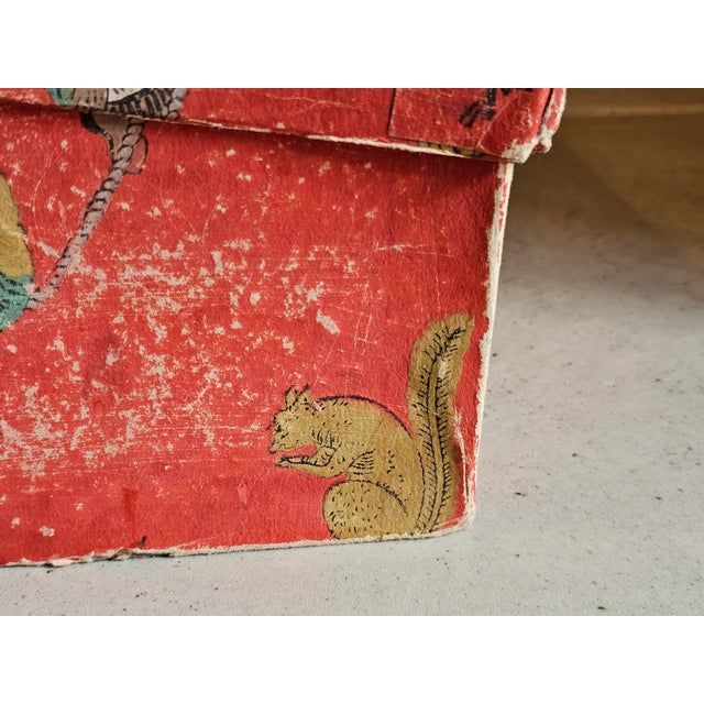 Large 19th Century French Chinoiserie Wallpaper Covered Trousseau Box, 1820 For Sale - Image 17 of 18