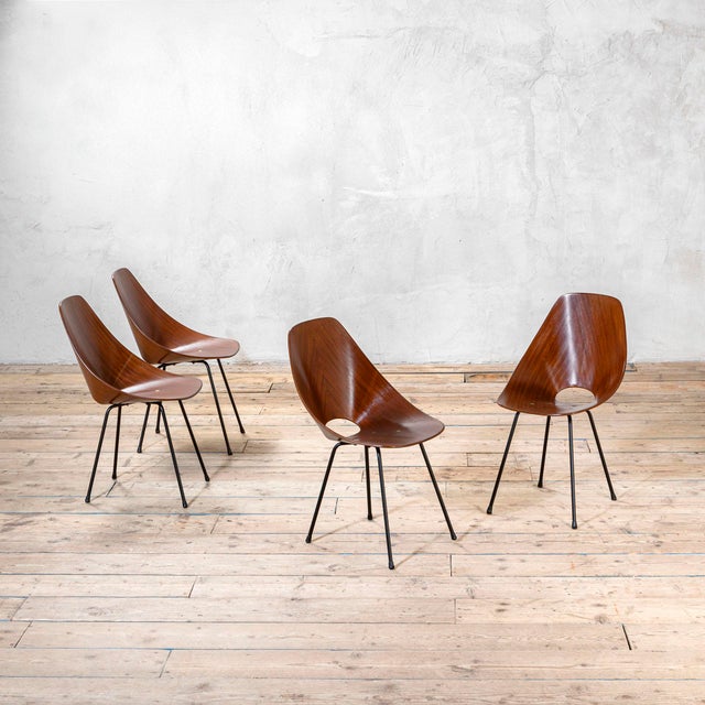 Wood Medea Chairs attributed to Vittorio Nobili for Fratelli Tagliabue, 1956, Set of 4 For Sale - Image 7 of 7