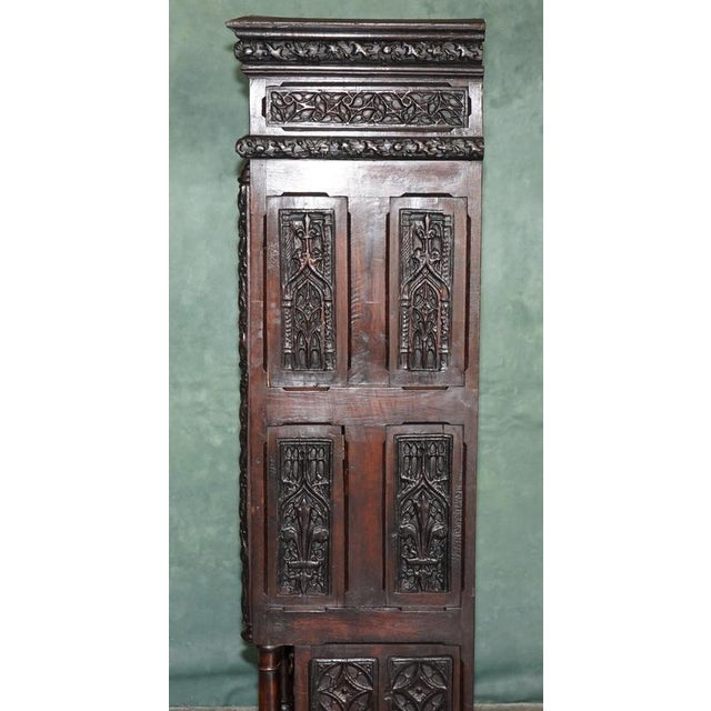 19th Century French Gothic Revival Carved Oak Cabinet For Sale - Image 18 of 18