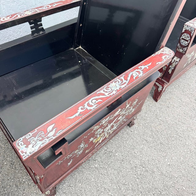 Chinese Rosewood With Mother of Pearl Inlay Lounge Chairs - Set of 3 For Sale - Image 10 of 12