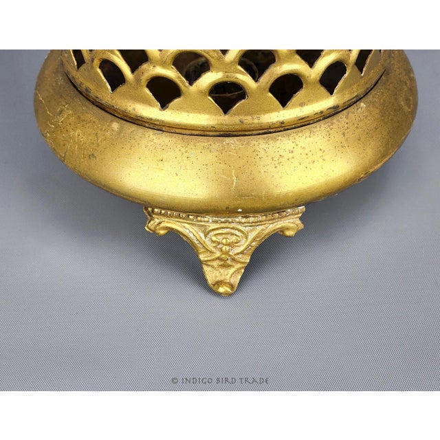Early 20th Century Antique Brass Arabic Candle Holder Lantern For Sale - Image 5 of 8