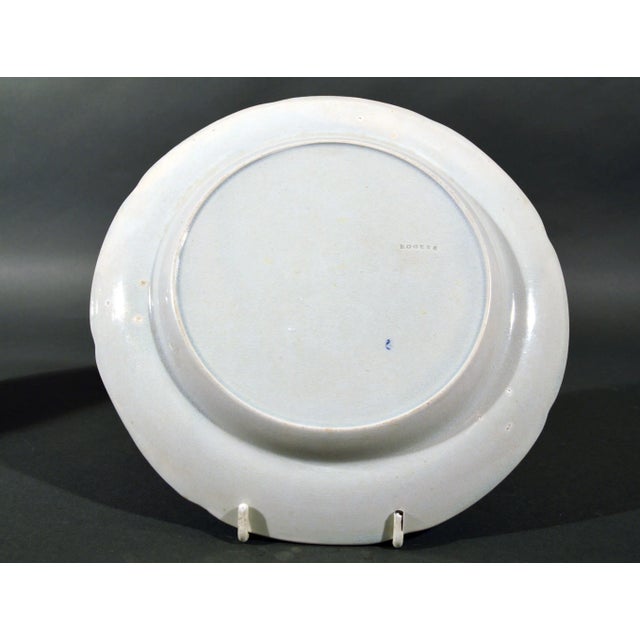 Boston State House Pair of Staffordshire Blue and White Pottery Plates, John Rogers & Son Circa 1825 For Sale - Image 4 of 6