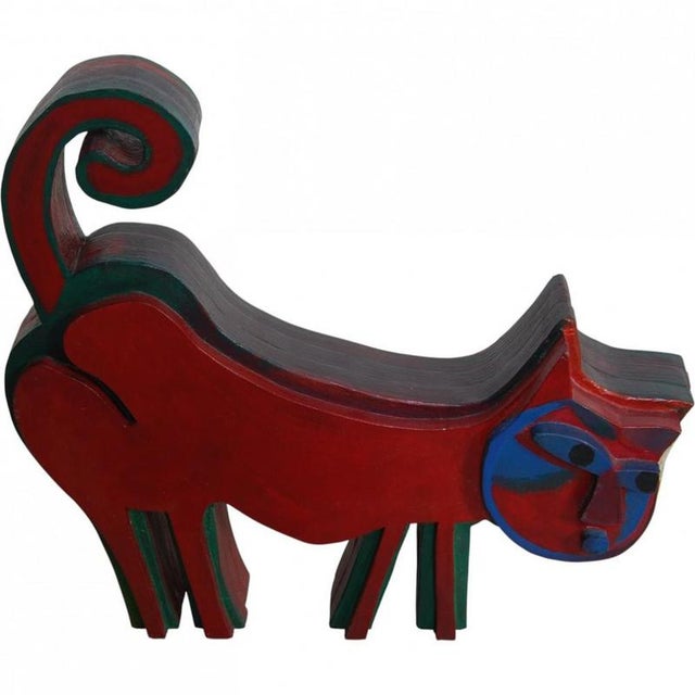 Wood Rainbow with Cat Sculpture by Corneille For Sale - Image 7 of 11