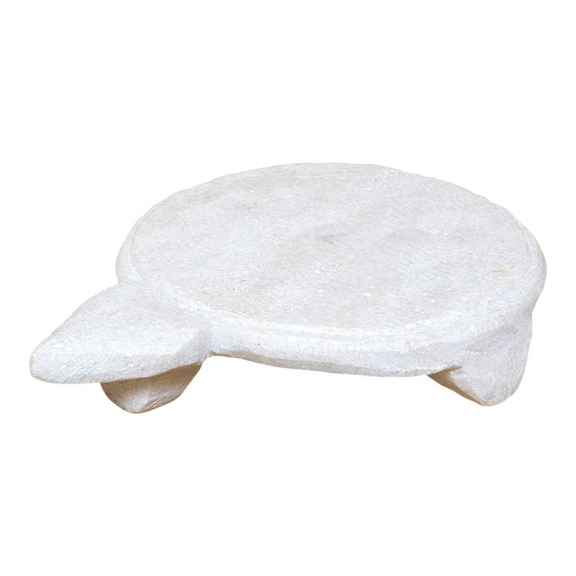 Polished White Marble Plate For Sale