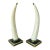 Pair of Tessellated Marble Faux Tusks on Brass and Faux Marble Bases For Sale