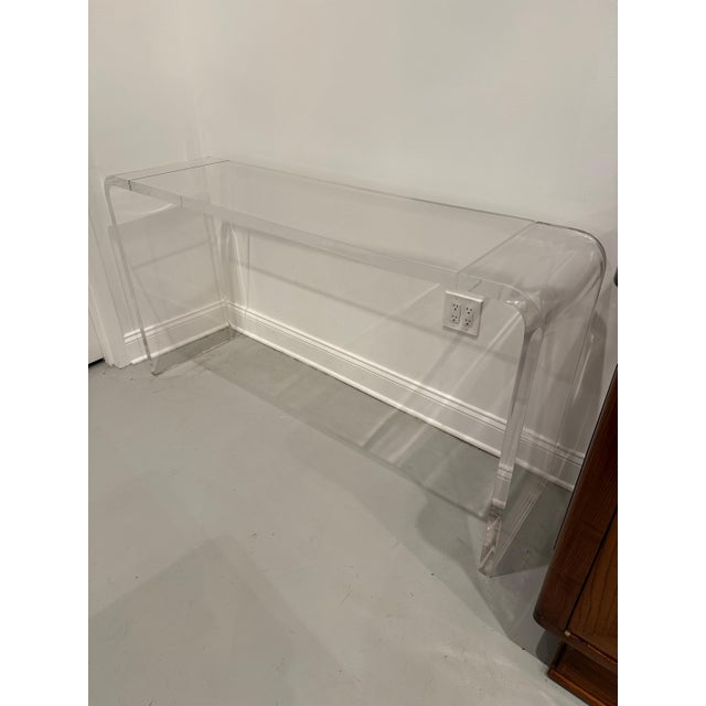 Transparent Lucite Console Table For Sale - Image 8 of 10
