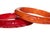 Chanel Vintage Carved Bakelite Bangle Bracelets in Red and Orange, 1930's, Pair Of For Sale - Image 4 of 17